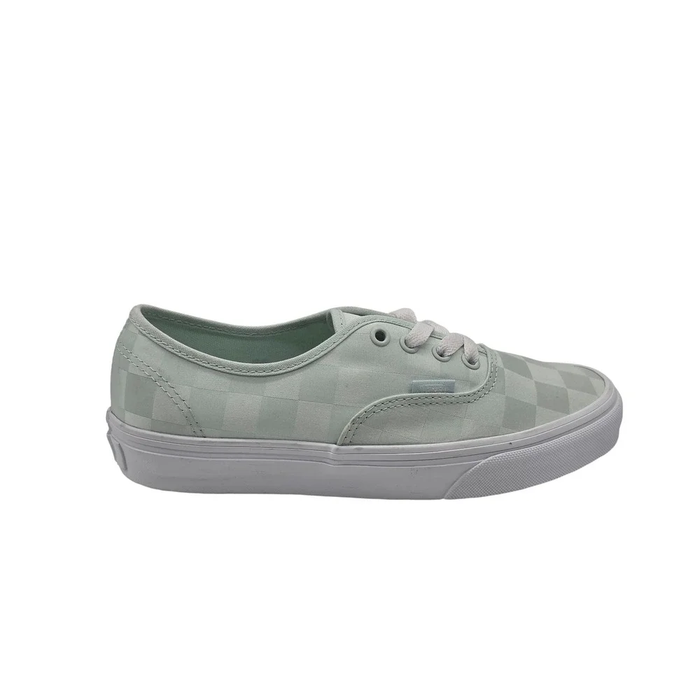 Vans Authentic 5.5 Spa Blue Checkerboard Satin Sneakers Shoes VN000D6G887